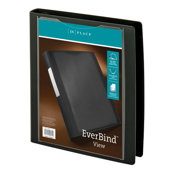 EverBind™ View 3Ring Binder, 1" DRings, Black Zerbee