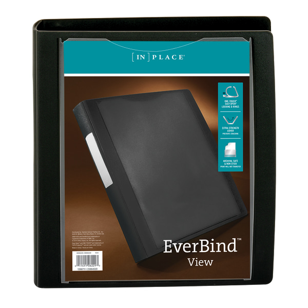EverBind™ View 3Ring Binder, 1 1/2" DRings, Black Zerbee