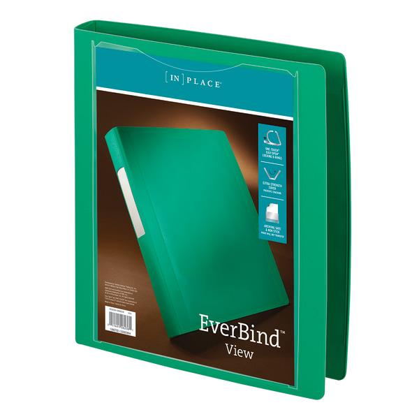 EverBind™ View 3Ring Binder, 1" DRings, Green Zerbee