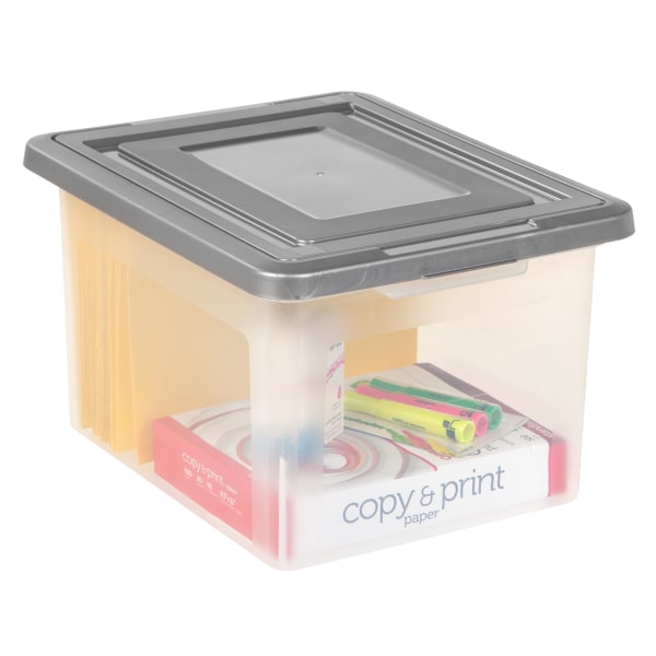 Really Useful Box Plastic Storage Container With Built-In Handles And Snap  Lid, 4 Liters, 14 5/8in x 10 1/4in x 3 3/8in, Clear