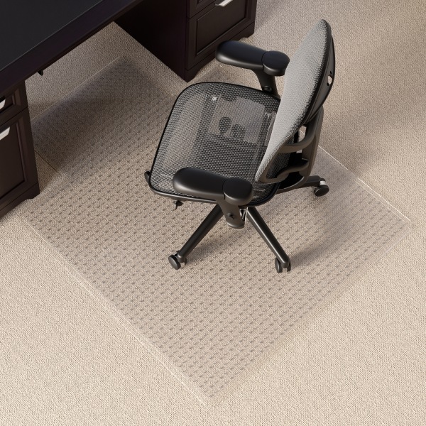 Realspace™ Medium Pile Chair Mat, Wide Lip, Ramped Edge, 45" x 53