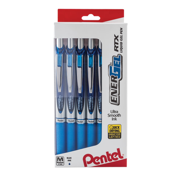 Pentel® EnerGel™ NV Liquid Gel Pens, Medium Point, 0.7 mm, 54% Recycled,  Black Ink, Pack Of 12 Pens