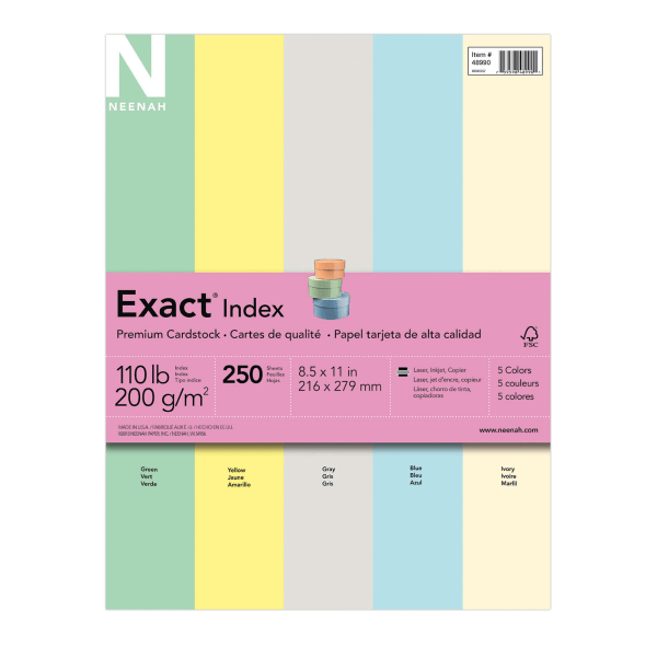 Neenah Premium Cardstock 2 pack, 8.5 x 11, 65 lb, Bright White