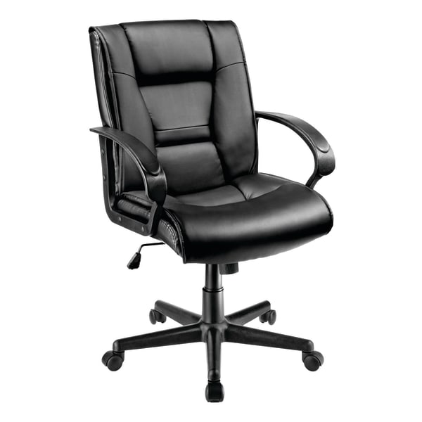 Realspace Fennington Bonded Leather High Back Executive Chair Black BIFMA  Compliant - Office Depot