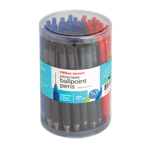 Office Depot&reg; Brand Retractable Ballpoint Pens With Grips 161636
