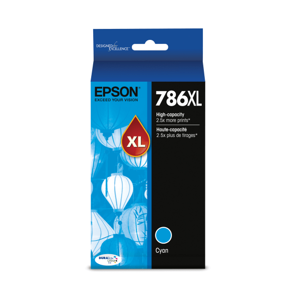 Epson&reg; 786XL DuraBrite&reg; Ultra High-Yield Cyan Ink Cartridge EPST786XL220S