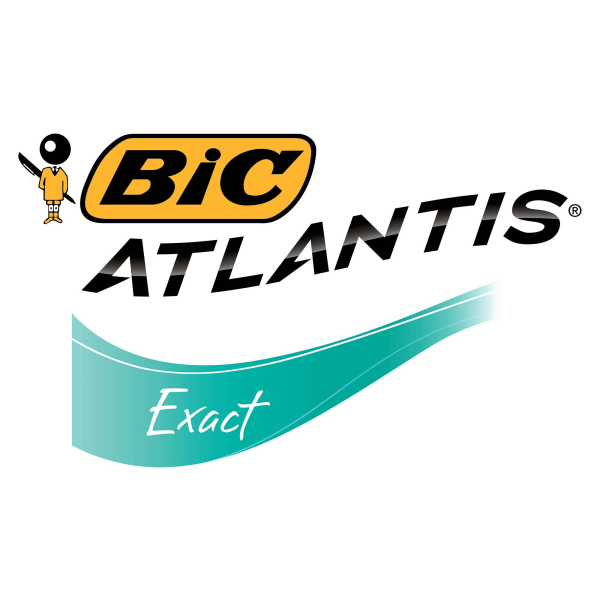BIC Atlantis Exact Retractable Ballpoint Pens, Fine Point, 0.7 mm, Blue - 12 pack