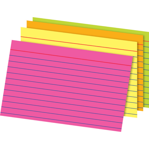 Glow Index Cards, 3 x 5, Assorted Colors, Pack Of 300 - Zerbee