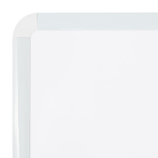 Melamine DryErase Whiteboard, 18" x 24", Plastic Frame With White Finish Zerbee