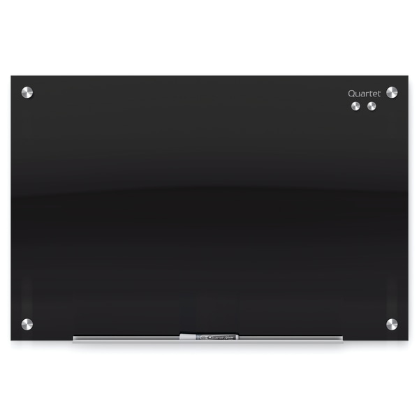 Quartet Infinity Black Glass Magnetic Marker Board, 48 x 36