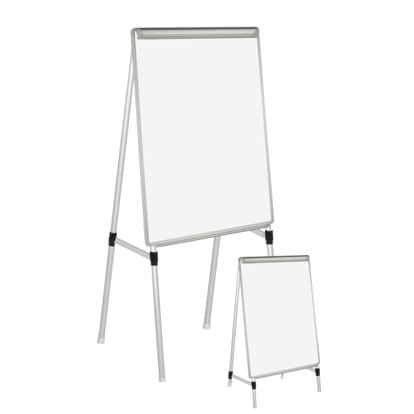 MasterVision® Platinum PureWhite™ Porcelain Magnetic Mobile Dry-Erase Whiteboard  Easel, 29 x 41 Metal Frame With Black/Gray Finish - Zerbee