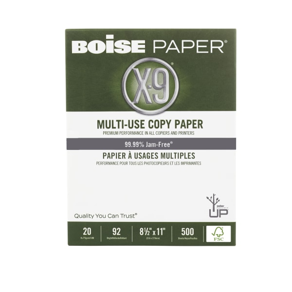 Boise ASPEN 30 Multi-Use Printer & Copier Paper, Letter Size (8 1/2 x 11),  5000 Total Sheets, 92 (U.S.) Brightness, 20 Lb, 30% Recycled, FSC  Certified, White, 500 Sheets Per Ream, Case Of 10 Reams - ASE Direct