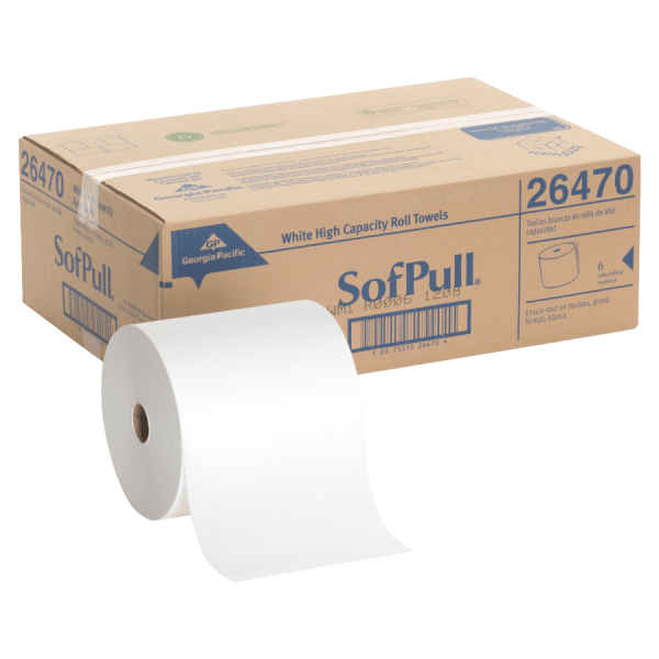 SofPull&reg; by GP PRO Mechanical Hardwound 1-Ply Paper Towels, Pack Of 6 Rolls GPC26470