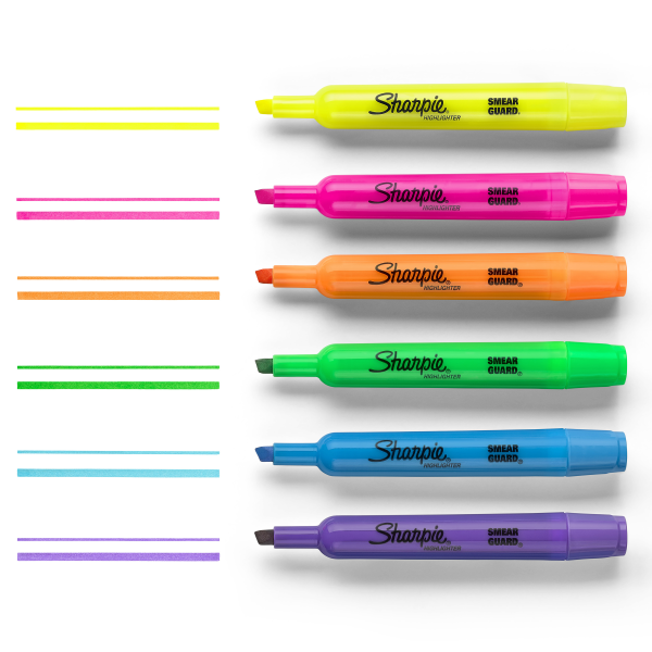 Sharpie® Accent® Highlighters, Chisel Tip, Fluorescent Yellow, Pack Of 12 -  Zerbee