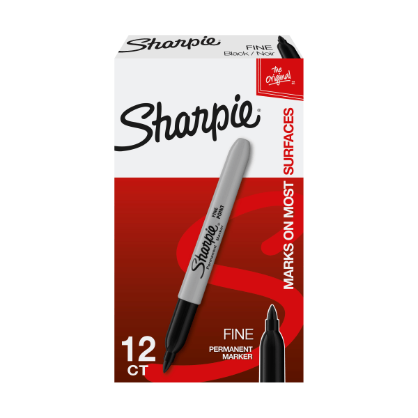 12-Count, Slate Gray Fine Point Sharpie Permanent Marker 