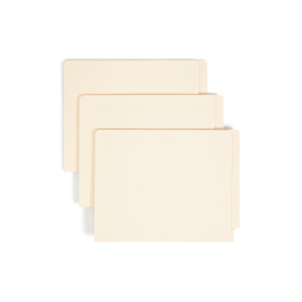 Smead® Manila Reinforced EndTab Folders, Straight Cut, Letter Size