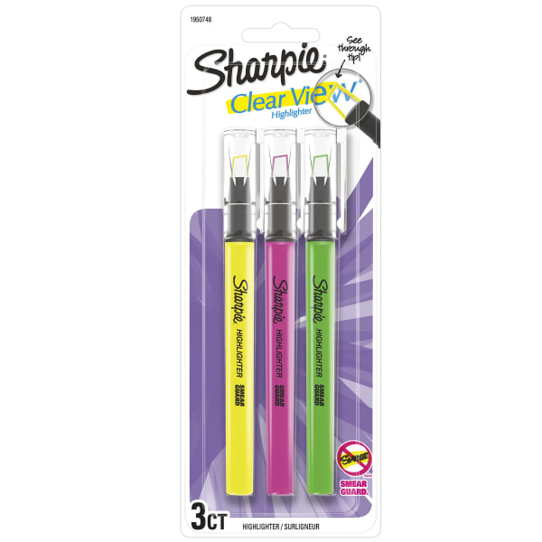 Sharpie Clear View Highlighters 8/Pkg-Yellow, Green, Pink & Orange
