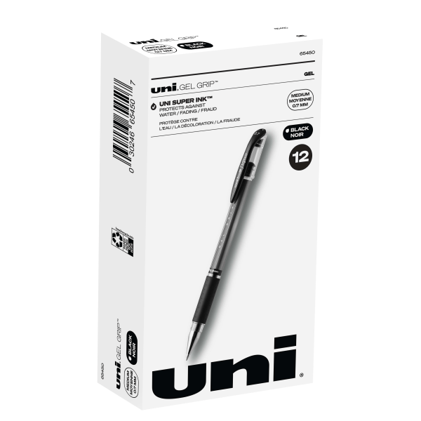 uni-ball® 207™ Retractable Fraud Prevention Gel Pens, Bold Point, 1.0 mm,  Translucent Gray Barrel, Black Ink, Pack Of 12 - Zerbee