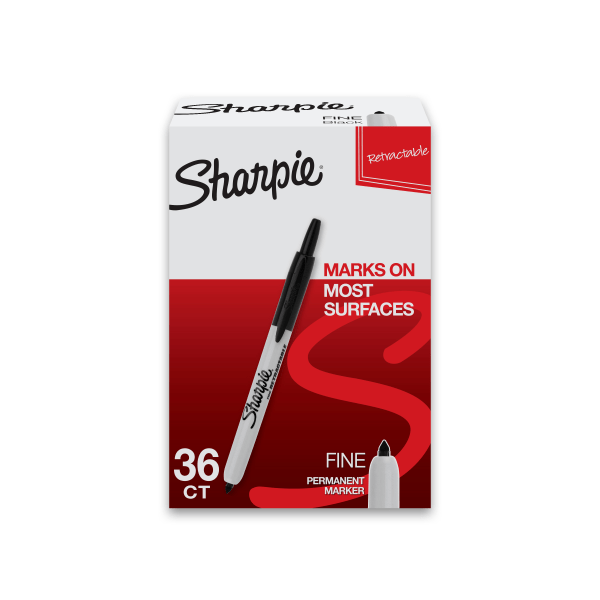 Sharpie Fine Point Permanent Markers (1884739) [Black, 1mm Point Size,  36/Pack]
