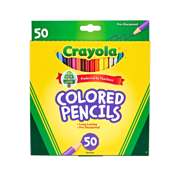 Crayola® Color Pencils, Assorted Colors, Box Of 50 Color Pencils - Zerbee