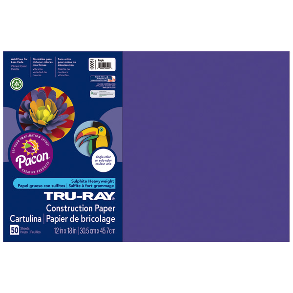 Pacon 103004 Tru-Ray Construction Paper, 76 lbs., 9 x 12, Yellow, 50  Sheets/Pack