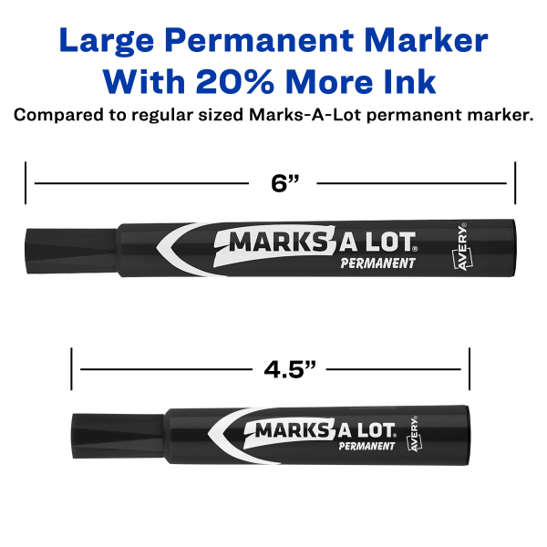 Avery Marks A Lot Washable Marker, Jumbo, 1 Black Marker 