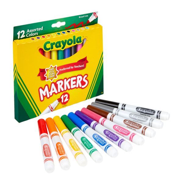 Crayola® Broad Line Markers, Assorted Classic And Bright Colors