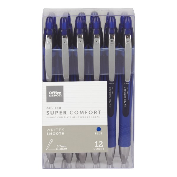Sharpie S Gel Pens Fine Point 0.5 mm BlackBlue Barrel Blue Ink Pack Of 12  Pens - Office Depot