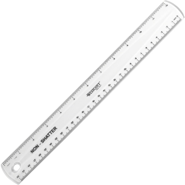 Acrylic Ruler, 12, Clear - Zerbee