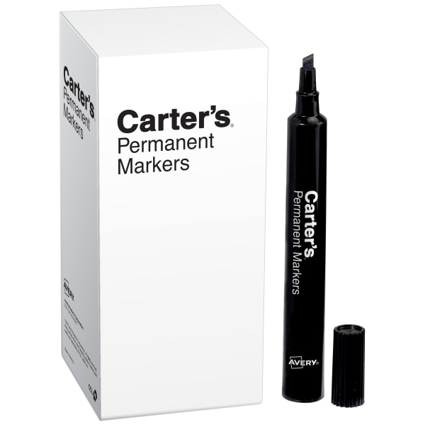 Carter's Large Desk Style Permanent Marker Chisel Tip, Black