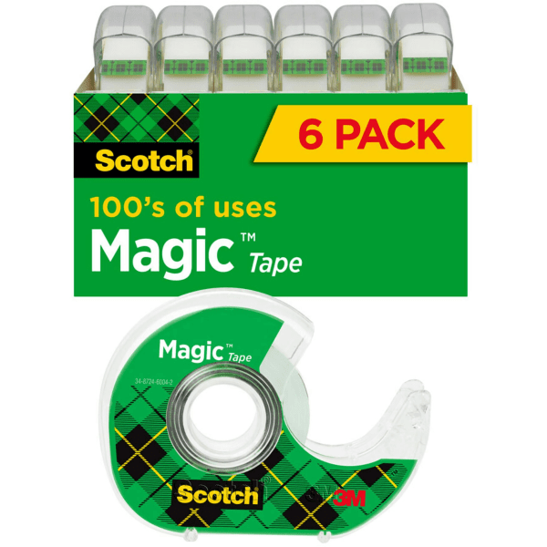 3M Scotch Magic Tape, 3 Core, 3/4 x 2592 - 2 pack