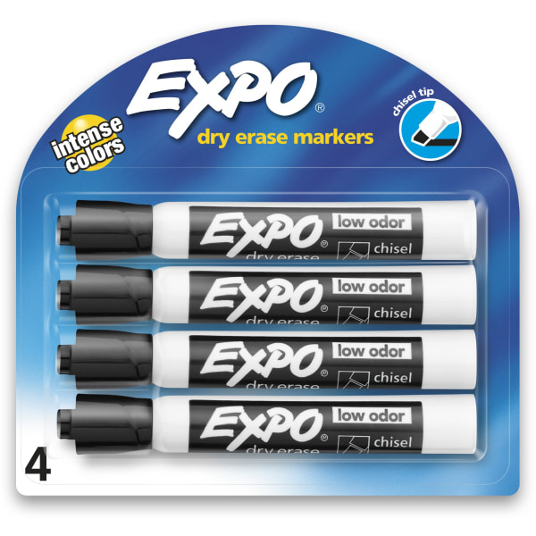 Expo Low Odor Dry Erase Marker Chisel Tip Black 36 Box