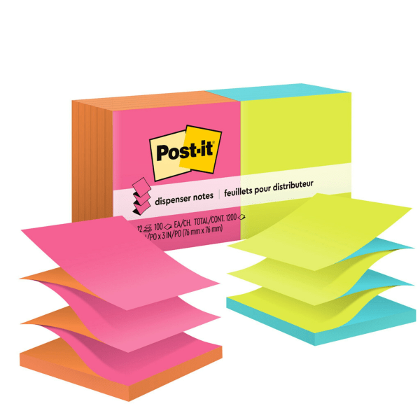 Post it Notes 3 in x 3 in 12 Pads 100 SheetsPad Clean Removal