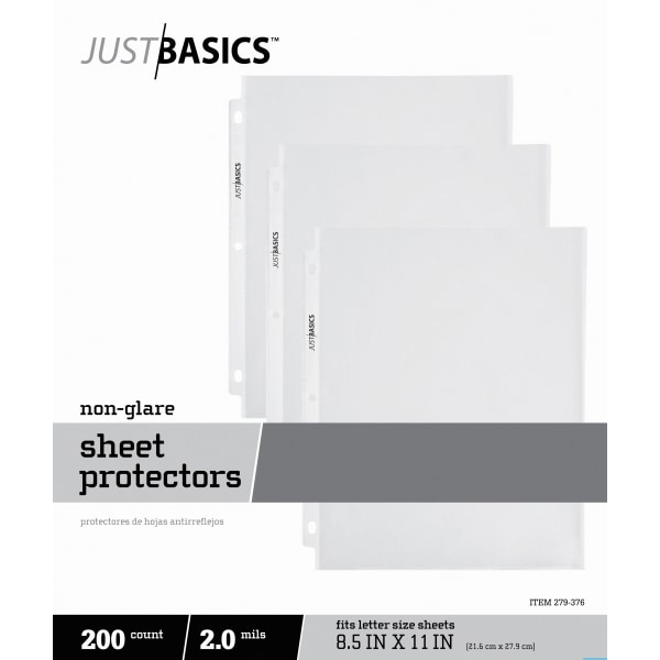 200 Sheet Protectors, Page Protectors for 3 Ring Binder, Holds 8.5 X 11  Inch NEW