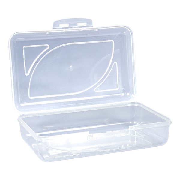 Cra-Z-Art Plastic School Box, 2-3/16”H x 5-3/16”W x 8”D, Clear - Zerbee