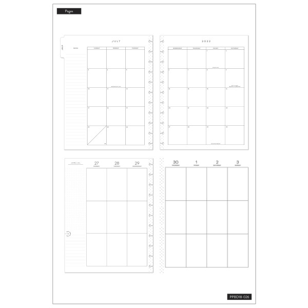 Happy Planner 18-Month Monthly/Weekly Big Happy Planner, 8-1/2x 11, Teeny  Florals, July 2022 to December 2023, PPBD18