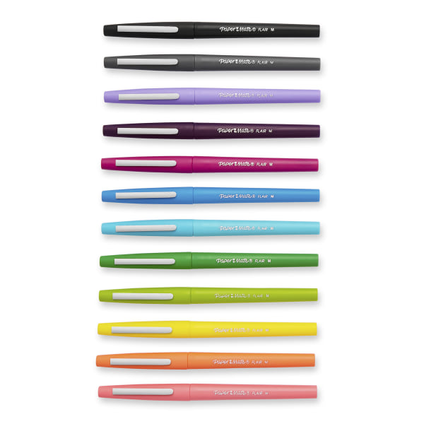 Paper Mate Flair Medium Point Pens - Medium Pen Point - Yellow, Sky Blue,  Lilac, Blueberry Bubble Gum, Papaya, Guava Water Based Ink - 6 / Pack -  Filo CleanTech
