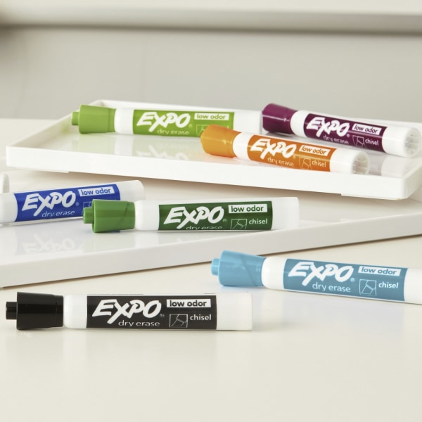 EXPO Low Odor Dry Erase Markers Chisel Point Pastel Colors Pack Of