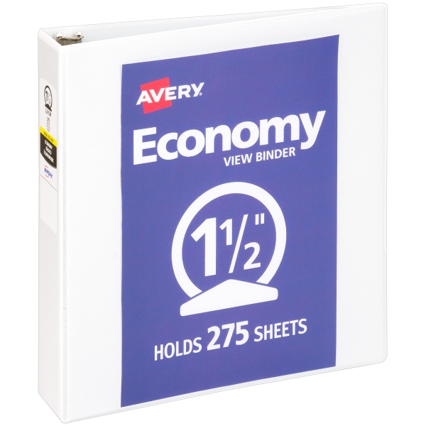 Avery® Economy View 3 Ring Binder, 1.5