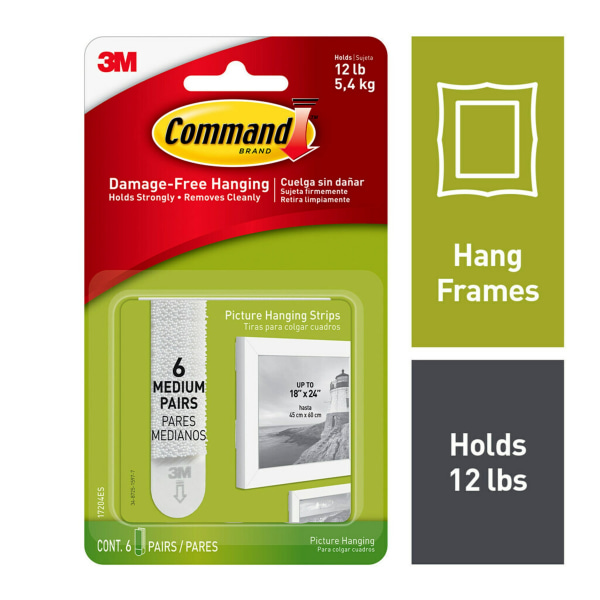 Command Medium Refill Strips, 9-Command Strips, Damage-Free