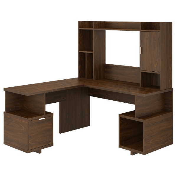kathy ireland&reg; Home by Bush Furniture Madison Avenue 60&quot;W L-Shaped Desk With Hutch 2986082