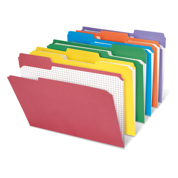 Reinforced Tab Color File Folders With Interior Grid Zerbee