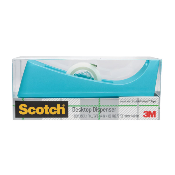 Scotch® Desk Tape Dispenser, 100% Recycled, Assorted Colors - Zerbee