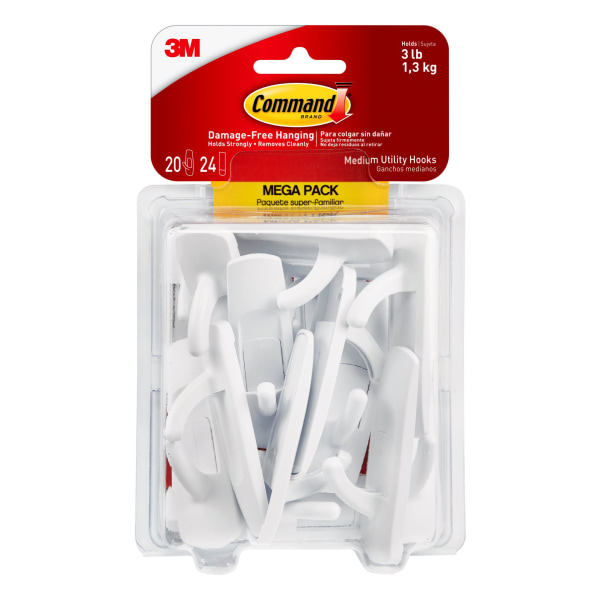 Command™ Medium Picture Hanging Strips, Damage-Free, White, Pack of 132  Pairs of Strips 