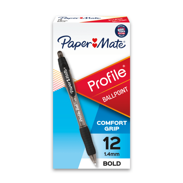 Paper Mate Profile Retractable Gel Pen, Medium 0.7 mm, Black Ink