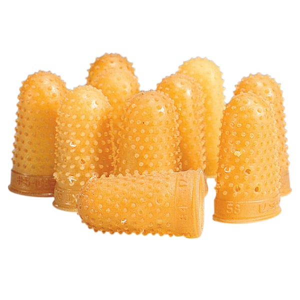 Amber Rubber Finger Tips high quality tips last a long time Size 12 Sold As 1 Dozen - Surface nubs ensure positive grip 12/Pack Medium/Large Swingline Products - Extra thick material at tip for longer wear - High grade rubbe Swingline Tough 
