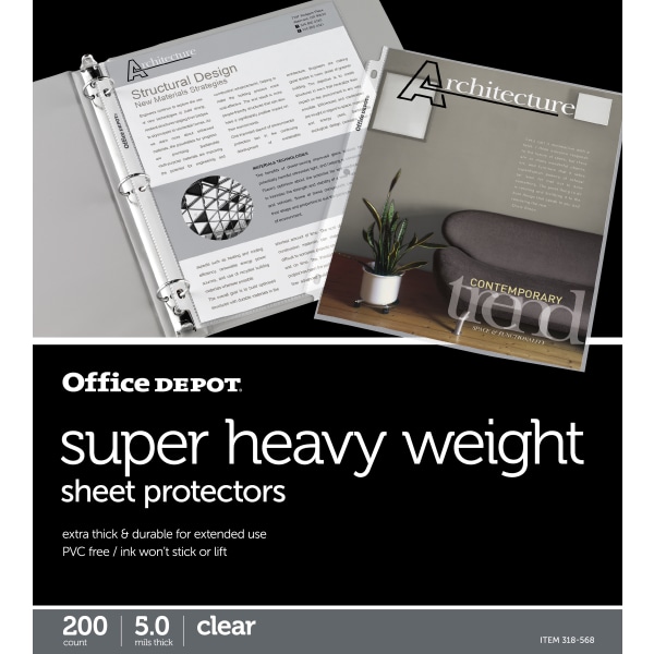Office Depot&reg; Brand Super Heavyweight Sheet Protectors 318568