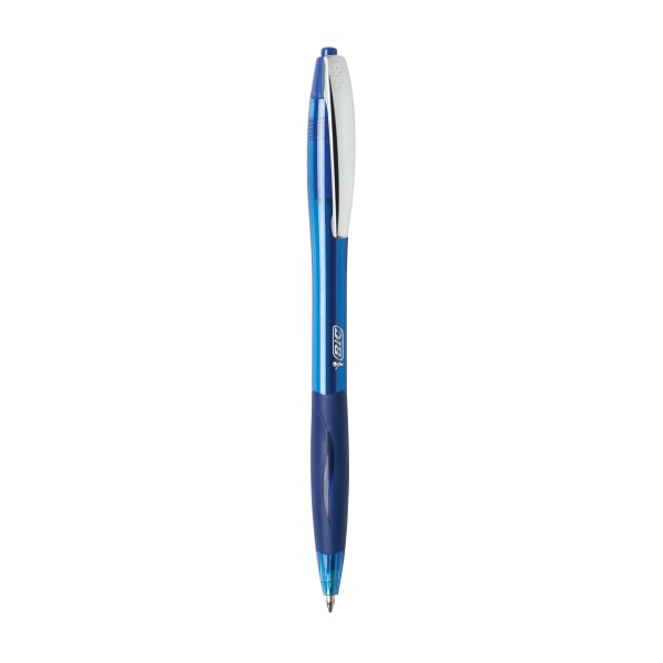 BIC® Glide™ Retractable Ballpoint Pens, Medium Point, 1.0 mm, Clear Barrel, Blue  Ink, Pack Of 12 - Zerbee
