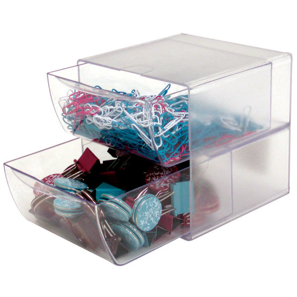 Deflecto 6 13/16 x 10 x 7 Clear 3-Drawer Organizer