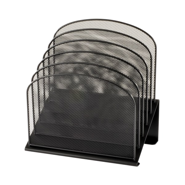 Mesh Angled Desk Organizer, Black - Zerbee